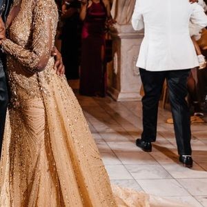 Gold Swarovski Crystal Bridal Dress